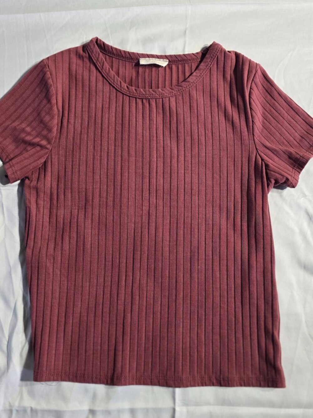 Rae Republic Ribbed Knit Short Sleeve Top Mauve Size M - Picture 3 of 10